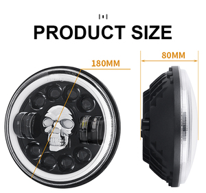 Faro LED de Alta y Baja Intensidad, DRL, Impermeable IP67, Redondo de 7 Pulgadas, Forma de Calavera, para Auto, Motocicleta, Todoterreno, SUV, Camiones - Product Image 5