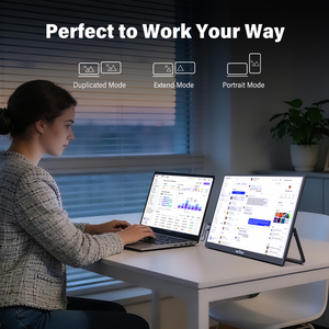 จอภาพพกพา InnoView ขนาด 15.6 นิ้ว ความละเอียด 4K พร้อมพอร์ต USB-C คู่ และช่องเสียบเสียง <span class=keywords><strong>3</strong></span>.5 มม. พร้อมอะแดปเตอร์แปลงไฟสำหรับแล็ปท็อป Mac และ PS5 - Product Image 6