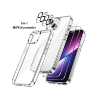 Pour i18pro 360 °   Étui de protection complet pour iPhone 16 15 14 13 avec 2 protections d'écran et 2 protections d'objectif d'appareil photo