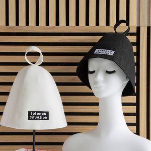 Chapeau de sauna en feutre de logo de broderie de couleur blanche personnalisée en gros d'usine - Product Image 4
