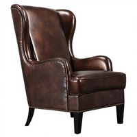 Canapé individuel américain en cuir véritable première couche, style campagnard américain, cuir huilé ciré, fauteuil de loisirs haut de gamme pour salon, modèle Tiger