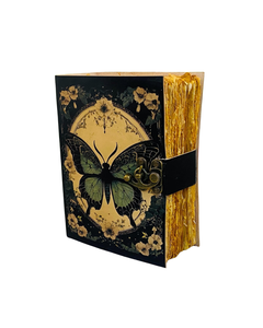 Carnet Grimoire en Cuir Papillon Fait Main, Style Vintage, Gaufré, avec Pages Blanches pour Écriture, Dessin, Esquisse et Notes - Product Image 4