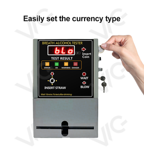 เครื่องวัดแอลกอฮอล์แบบหยอดเหรียญ รุ่น AT-819 สำหรับมืออาชีพ ใช้เซลล์เชื้อเพลิง สีเทา ยี่ห้อ Ahkuci - Product Image 5