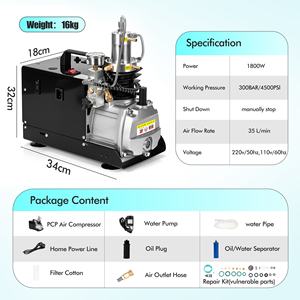 <span class=keywords><strong>Compresor</strong></span> <span class=keywords><strong>de</strong></span> <span class=keywords><strong>Aire</strong></span> PCP <span class=keywords><strong>de</strong></span> Alta Presión TUXING OEM/ODM 4500 psi 300 bar 30 MPa con Parada Manual <span class=keywords><strong>110V</strong></span>/220V para Paintball, Snorkel y Buceo - Product Image 4