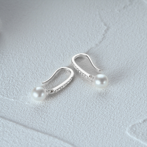 Boucles d'oreilles pendantes de luxe CANNER pour femmes, en argent sterling 925, avec zircon cubique et perle, vente en gros - Product Image 2