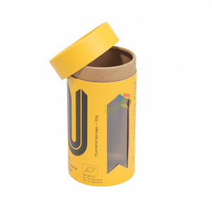 Tùy Chỉnh Vàng Vòng Ống Giấy Hoa Xi Lanh Hộp Quà Tặng Tái Chế Ống Giấy Với Xem Qua Cửa Sổ - Product Image 1