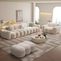 Sofá Modular Minimalista Italiano, Tapicería de Terciopelo de Lujo, Sofás de Alta Densidad y Alta Gama