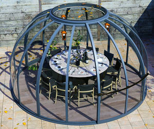 Tente de camping géodésique avec cadre en aluminium, auvent transparent en forme d'étoile, maison dôme, tente transparente - Product Image 2