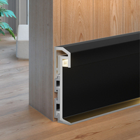 Profilé de plinthe LED en aluminium pour système d'éclairage de sol intérieur de villa, idéal pour les espaces de loisirs, plusieurs tailles disponibles