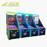 Machine de tir au basket-ball de rue en métal sécurisée pour enfants ACS - Jeu d'arcade sans fil à monnayeur avec garantie d'un an pour usage intérieur