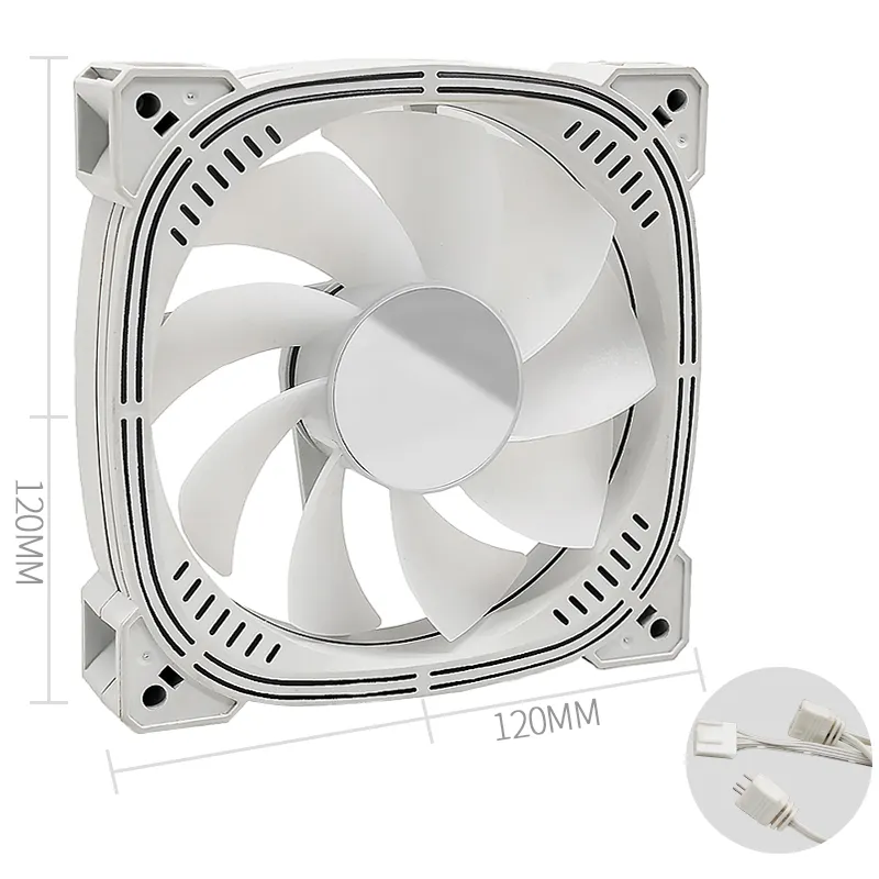 ManMU Meilleure Vente OEM ODM Ventilateur Silencieux 120MM Anneau Unique Lueur Externe et Interne Ventilateur de Boîtier PC ARGB avec Miroir