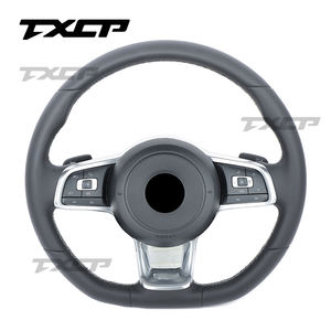 Volant Tout Cuir Compatible Volkswagen MK7 MK6 <span class=keywords><strong>Golf</strong></span> 7 Polo CC Jetta Tiguan GTI R <span class=keywords><strong>GTD</strong></span> GTS GTE GLI R-Line <span class=keywords><strong>Golf</strong></span> 6 Scirocco - Product Image 1