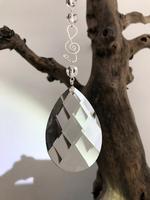 Chaîne de perles facettées en cristal brillant de 1 mètre, perles chromées à pointe, enfilées sur un fil