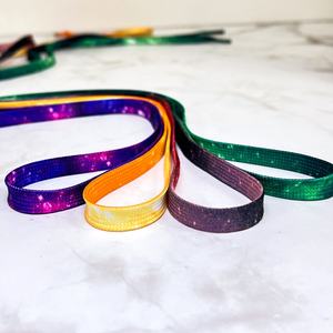 Lacets imprimés personnalisés motif ciel étoilé tie-dye en gros - Lacets plats colorés style athlétique pour baskets décontractées et tendance - Product Image 5