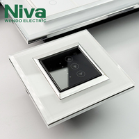 Interruptor Táctil Inteligente Niva OEM con Control Remoto Wifi, Panel de Vidrio Templado, Interruptores de Luz de Pared Modulares Eléctricos Personalizados