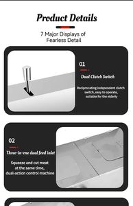 Máquina cortadora de carne picada KR Factory Special 220V para planta procesadora de verduras y frutas de cerdo y cordero - Product Image 4