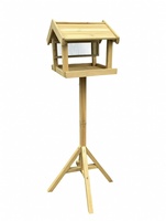 Mangeoire à oiseaux en bois massif écologique, maison pour oiseaux, table autoportante pour jardin extérieur, table à oiseaux en bois avec support