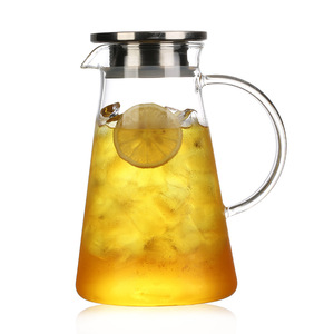 Jarra de agua de vidrio transparente con tapa de acero inoxidable, jarra de vidrio transparente saludable, superventas - Product Image 6