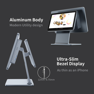 15.6 inch siêu mỏng hợp kim nhôm POS hệ thống bán hàng điểm cuối cảm ứng POS Tiền mặt Đăng Ký Với Wifi <span class=keywords><strong>Bluetooth</strong></span> Loa - Product Image 3