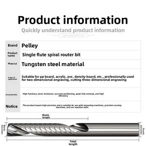 Fraise spirale simple BEILI en acier au tungstène, tige de 3,175 mm, 25 dents, haute précision, ODM/OEM, pour gravure CNC acrylique et PVC - Product Image 4