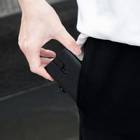 Dompet Kartu Pintar Kulit Asli Saffiano Pria Warna Kustom, Porte-cartes Tipis Minimalis, Penahan Kartu Aluminium Anti RFID