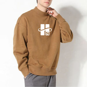 Custom Men's Mock Neck Sweatshirt 100% Cotton 280GSM French Terry Streetwear Oversized Men's Pullover <b>Top</b> - Product Image 2