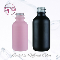 Offre Spéciale 1oz 2oz 4oz vert bleu boston bouteille en verre rond 20-400 24/400 28-400 33-400 avec 28mm capuchon en plastique