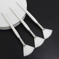 Pinceau professionnel en poils synthétiques résistants, blanc, personnalisé, pour spa, maquillage, soin du visage, masque, avec manche en plastique unique, outils professionnels