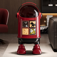 Poubelle à pédale de grande capacité 18L, design robot de dessin animé, pour cuisine, meubles, salon, chambre, bureau, hôtel