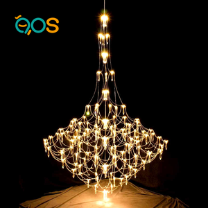 Red de alambre de acero, candelabro LED de estrella, cielo estrellado de lujo, moderno, creativo, luciérnaga, flor redonda y grande, candelabro nórdico Osram EOS - Product Image 2