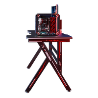 G2 Pro Gamer Table LED Caractéristique Ergonomique Cadre en acier MDF épais Pieds antidérapants pour équipement lourd Bord incurvé moderne
