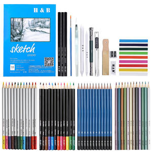 Profession elles 74-Farben-Bleistift set aus Nylon etui Kunst zubehör zum Skizzieren und Zeichnen von Buntstiften Zubehör - Product Image 2