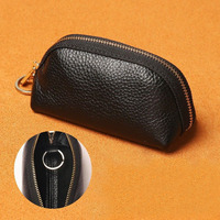 Usine Petit Clé Écouteur Sac De Rangement Logo Personnalisé En Cuir PU Femmes Fermeture Éclair Porte-Monnaie Sac Avec Porte-clés