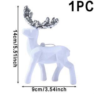 Pendentif de Noël en forme de cerf, ornement de Noël scintillant, décoration de luxe pour le Nouvel An 2024 - Product Image 3