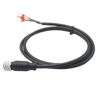 Conector M12, arnés de cableado de código A de 8 pines, enchufe hembra blindado circular industrial a terminales de cableado, cable impermeable IP67