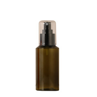 Bouteille en plastique d'emballage de couleur personnalisée 100ml 150ml Bouteille de lotion en spray PET transparente brune avec pompe noire