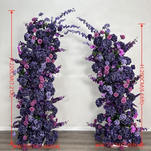 DKB 2026 Dekorasi Bunga Hydrangea Sutra Ungu Tua Kustom 2.2m+2m 2pcs Rangkaian Bunga Berbentuk Tanduk untuk Latar Belakang Dekorasi Pernikahan - Product Image 6
