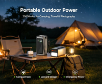 Chargeur portable 20000mAh avec écran couleur TFT ABS, affichage numérique, lumière LED, sangle de suspension, Type-C 65W pour utilisation en extérieur