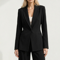 Blazers classiques pour femmes, coupe ajustée, veste structurée à revers crantés, élégante, pour le bureau, sur mesure