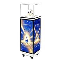 Vitrine LED verticale haut de gamme pour bijoux, présentoir de comptoir de luxe pour magasin de détail, construction durable et stable