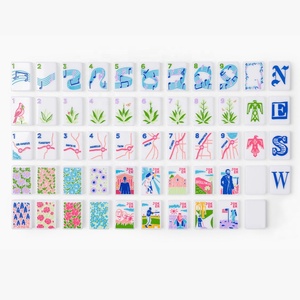 Ensemble de mahjong américain de luxe en acrylique, 160 tuiles gravées, tuiles de mahjong Americana - Product Image 1