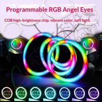 COB Magic Color 5V со встроенной микросхемой, динамические RGB-габаритные огни Angel Eyes, совместимые с автомобилями, USB, голосовое управление, светодиодная подсветка для пикапов