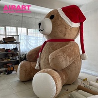 Décoration de Noël géante gonflable en forme d'ours pour pelouse avant, 4 m (13 pi), ours en peluche gonflable de Noël