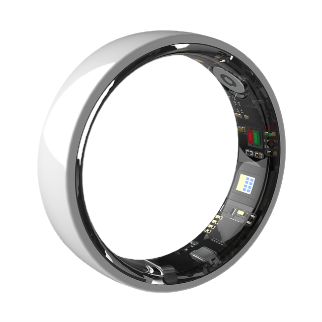 Ceramic Case Health Smart Ring with App Control Sleep & Blood Oxygen Tracking IP67 Waterproof 5-10 Days Battery Life