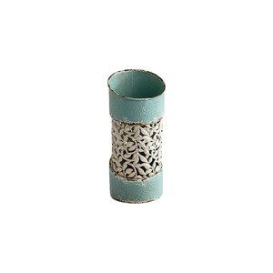 Vase en métal de style américain, rond, shabby chic, finition vieillie, décoration florale pour le bureau - Product Image 5