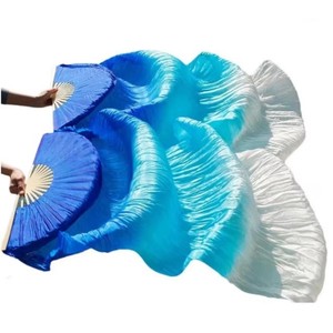 Abanico de Seda de Alta Calidad para Danza del Vientre, 1.8m de Largo, Abanico de Danza Fluida para Práctica y Actuaciones, Abanicos de Bambú de 16 Varillas - Product Image 4