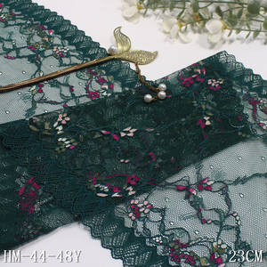 23CM Vert Nylon Spandex Fantaisie Dentelle Jacquard Élastique Stretch Dentelle Garniture Colorée Petite <span class=keywords><strong>Fleur</strong></span> Dentelle pour Couture Vêtements - Product Image 5
