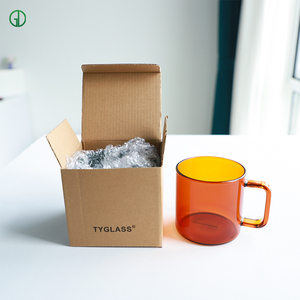 تخفيضات كبيرة أكواب زجاجية مصنوعة يدويًا من البورسليكات كوب عصير منزلية مستديرة الشكل كوب زجاجي بمقبض - Product Image 6