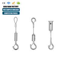 Kit de suspension de câble en laiton réglable de haute qualité avec pince à câble et crochets couleur argent certifié ISO9001/ROHS