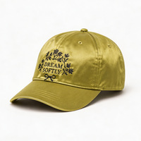 Gorra de Béisbol Estilo Vintage con Bordado Floral, Visera Ajustable, Emblema Personalizado, 6 Colores, 100% Poliéster